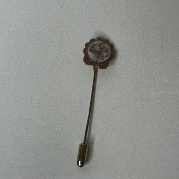 Rose Flower classic stick pin gold tone vintage 80's - Picture 2 of 6